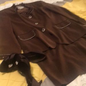 Brown suit with matching shoes